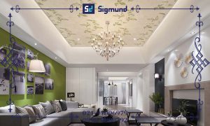 سقف پوشیده از کاغذ دیواری