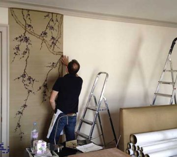 ساده ترین روش نصب کاغذ دیواری