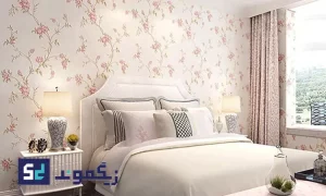 استفاده از کاغذ دیواری رنگ روشن برای اتاق خواب