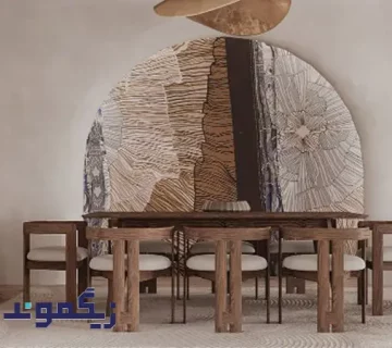 کاغذ دیواری پشت میز ناهار خوری