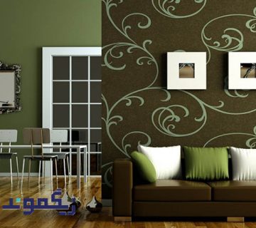 ترکیب کاغذ دیواری و رنگ